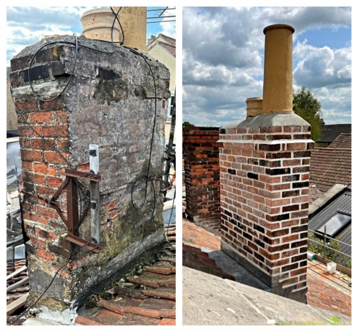 Chimney and roof rebuild.