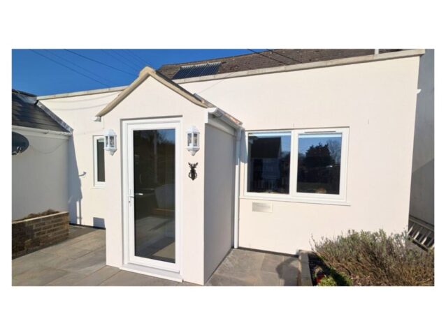 Single storey extension with front porch