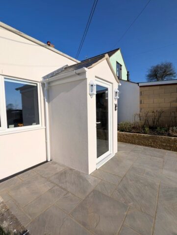 Single storey extension with front porch