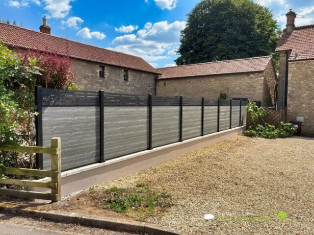 Garden boundary dwarf wall and fence